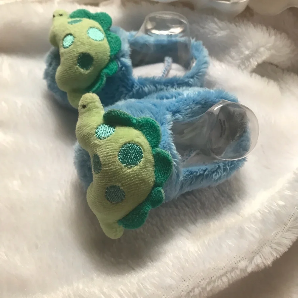 Newborn Baby Fuzzy Dinosaur Sock Booties